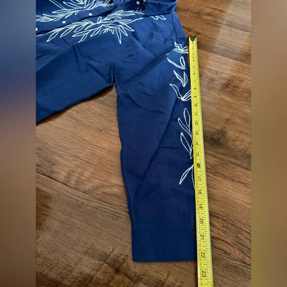 Sézane -Sézane x Roberto Ruspoli Maxy long-sleeved printed shirt linen blend-38 - Picture 11 of 13